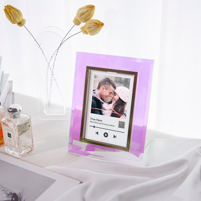 [Customized Music Photo Frame] Romantic Aurora Photo Frame as a Christmas gift for your girlfriend or bestie - Picture Frames - Glass 