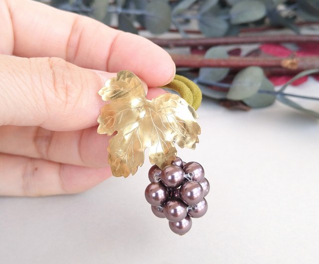 ジャラジャラヘアゴム パープル/グレー