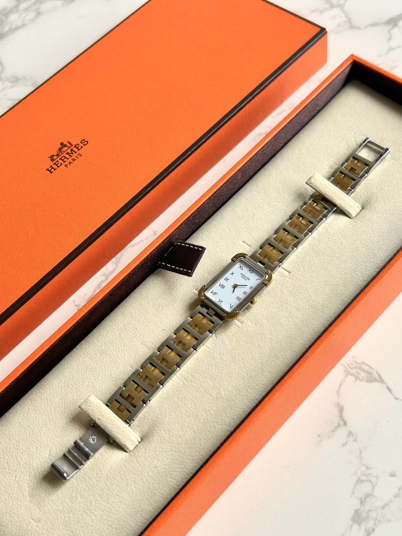 絕版古董錶 Hermes Croisiere二手男女裝金屬錶帶 手錶 腕錶 中古 - 女錶 - 其他金屬 金色