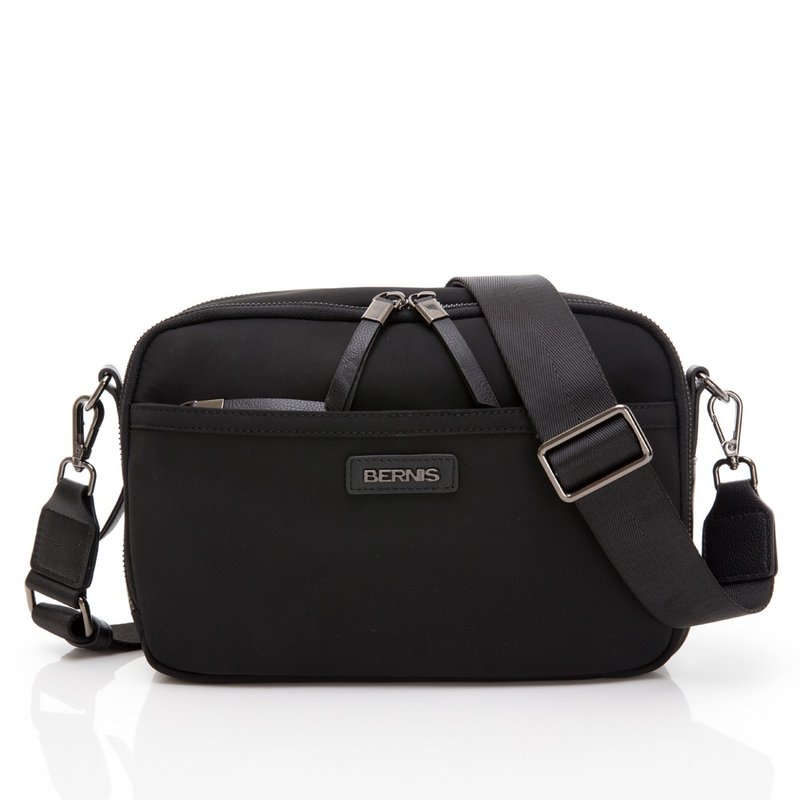 Superfine nylon | oblique side multifunctional horizontal bag-fog black | BERNIS BNE19053BK - กระเป๋าแมสเซนเจอร์ - ไนลอน สีดำ