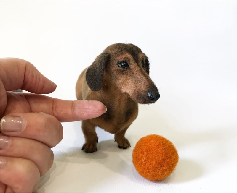 Dachshund. Realistic felt toy. - Stuffed Dolls & Figurines - Wool Multicolor