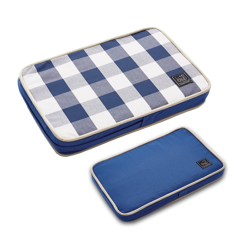 Lifeapp寵物緩壓睡墊大格紋款---XS (藍白格) W45 x D30 x H5 cm - 寵物床墊/床褥 - 其他材質 藍色