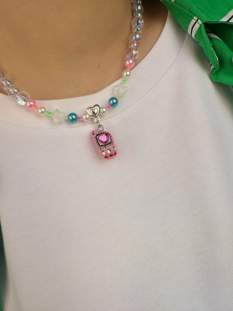 聖誕禮物 手繪 手製 復古 玩味 樹脂黏土項鏈 Y2K 可愛風 - 項鍊 - 黏土 多色