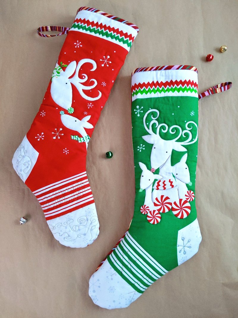 Cute cloth Christmas stockings - Items for Display - Cotton & Hemp 