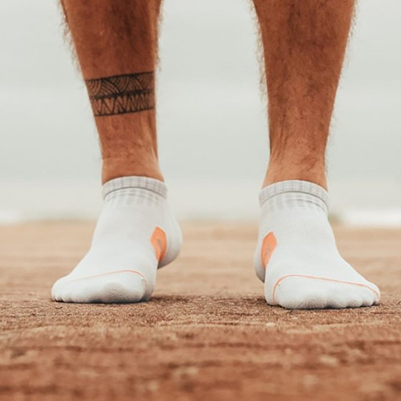 【ROCKAY】Accelerate Racing Super Short Tube Socks- Light Gray/Papaya - อุปกรณ์เสริมกีฬา - ไนลอน สีเทา