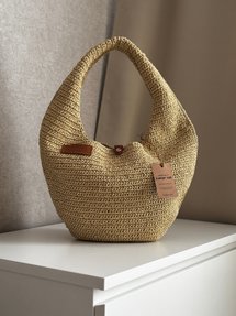 Crochet Raffia Bag, BananaBag by Lunarcat, Crochet Handmade Bag