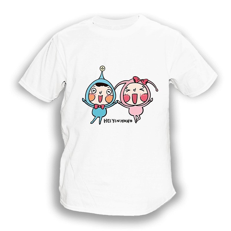 【HeiyinHOHO HoHo and LamHo】T-shirt｜Nice to Have You - เสื้อฮู้ด - ผ้าฝ้าย/ผ้าลินิน ขาว