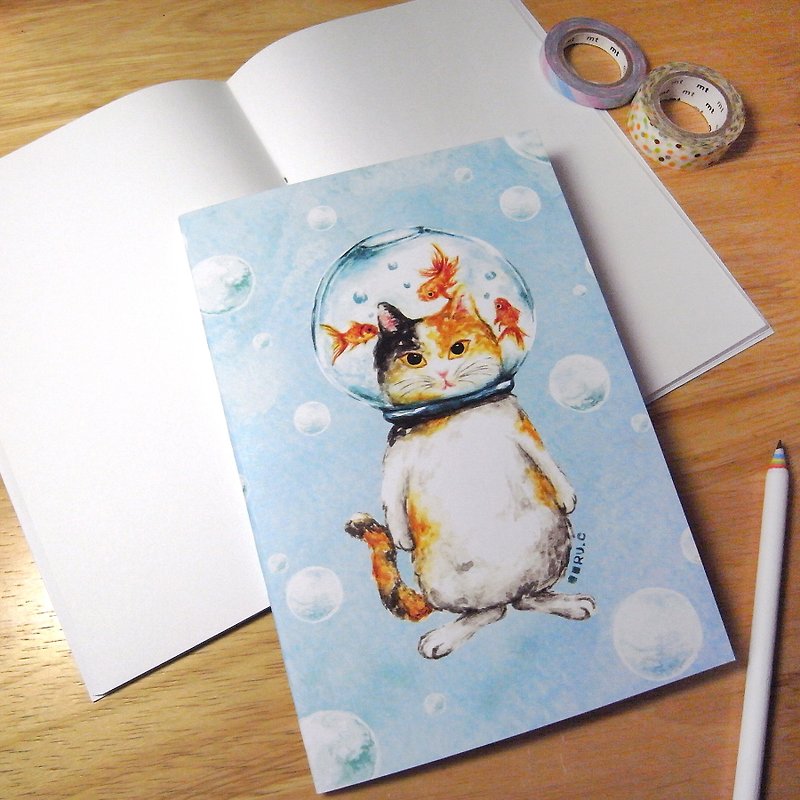 Notebook ★ ★ goldfish glass ball cat cat - Notebooks & Journals - Paper Multicolor