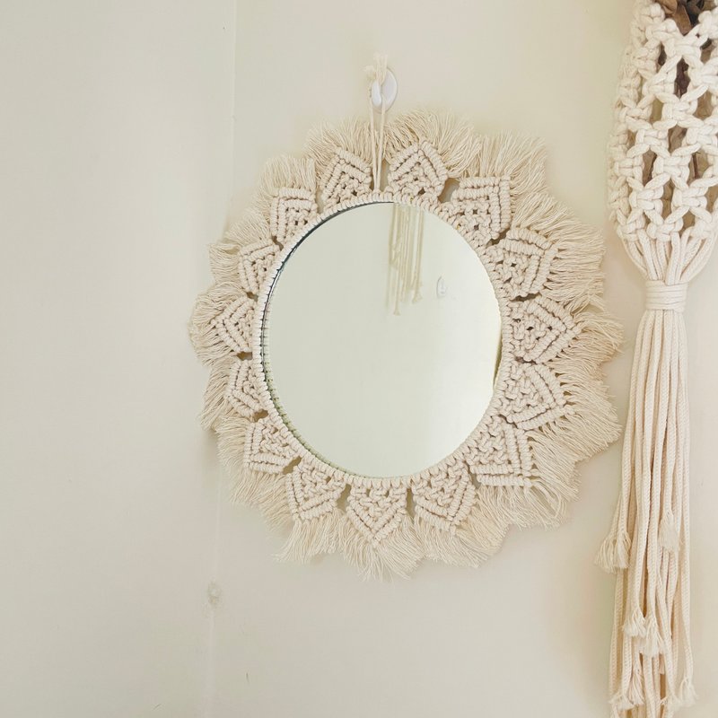 Macrame圓形掛鏡(Macrame Wall Mirror) - 其他家具 - 棉．麻 