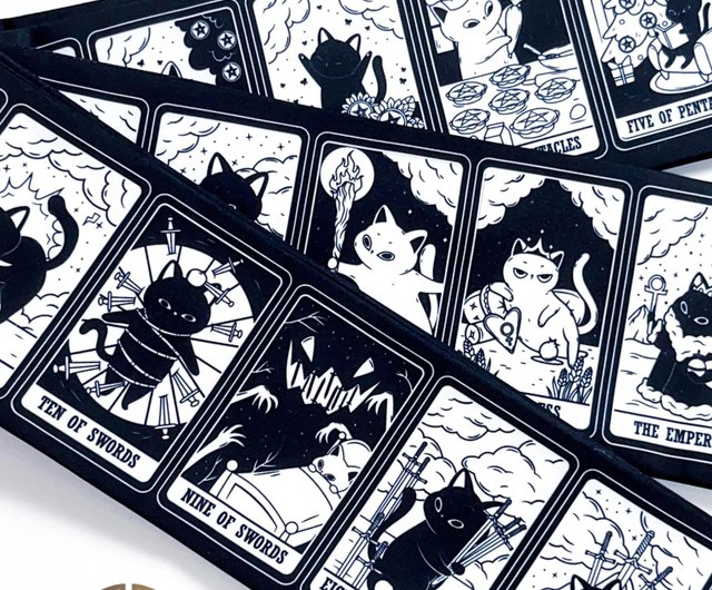 和装着物半帯・浴衣帯 黒猫タロットカード風 - ショップ