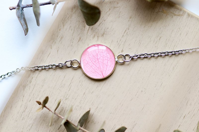 Hydrangeas (Pink, BG-White) – Bracelet - Bracelets - Plants & Flowers Pink