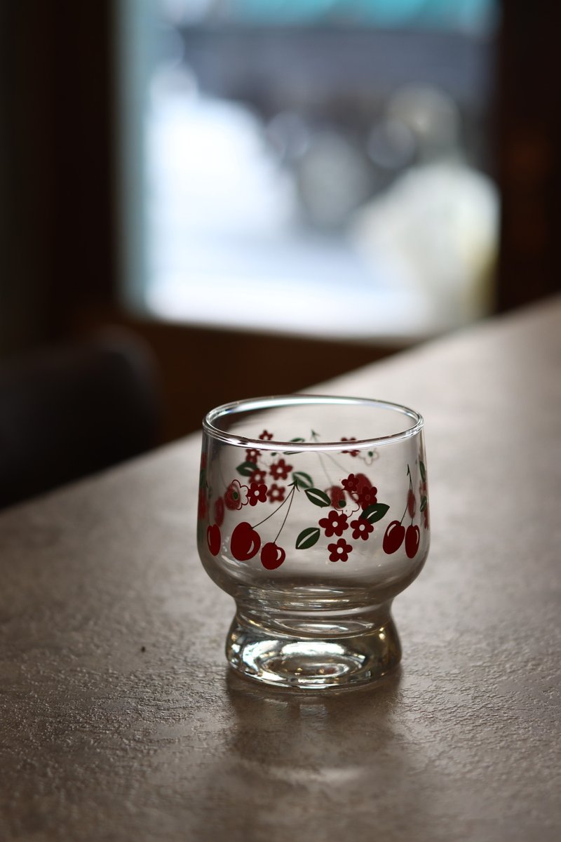 Small cherry vintage glass - แก้ว - แก้ว สีใส