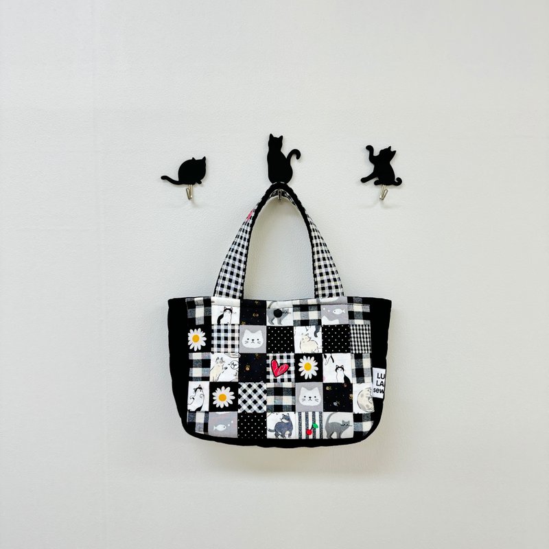 (Only one) 35 piece patchwork tote bag - 手提包/手提袋 - 棉．麻 黑色