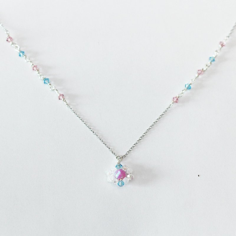 Pamycarie Spring Japanese Miyuki glass beads 925 sterling silver necklaces - สร้อยคอ - แก้ว สึชมพู
