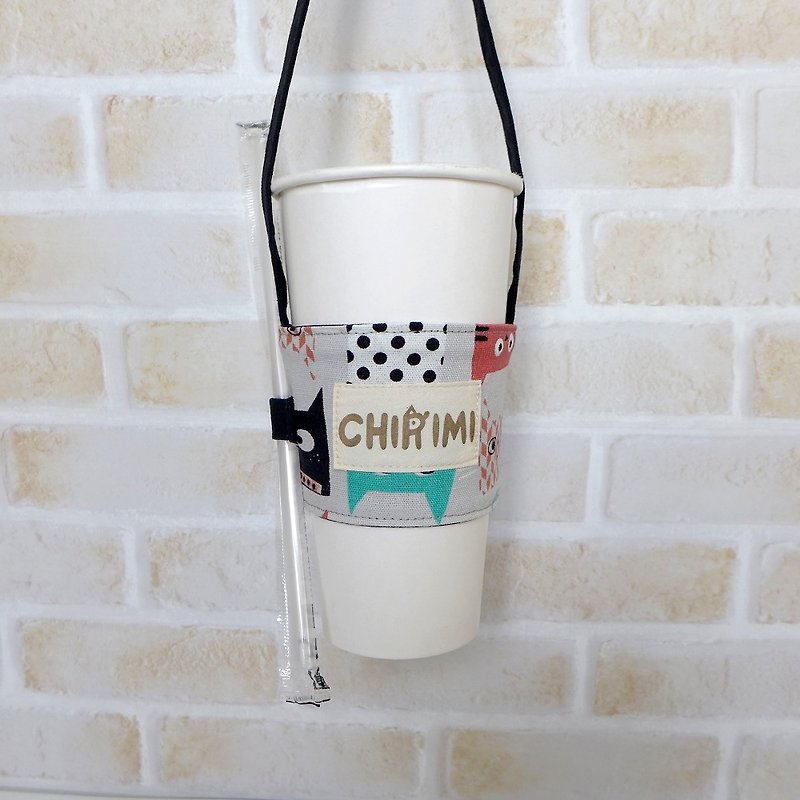 Eco-friendly beverage bag-Q cat (single entry) - Beverage Holders & Bags - Cotton & Hemp 