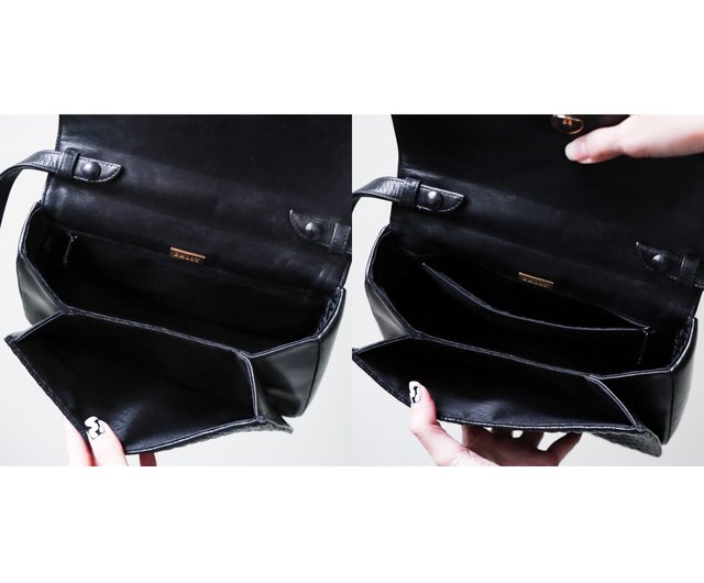 バリー】キルティング ブラック ハンドバッグ エレガント