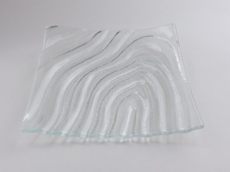Zen whirlpool glass plate side 20x20cm-95007 - Small Plates & Saucers - Glass 