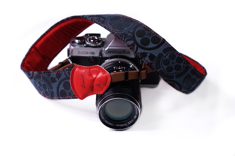 日本と旧4.0圧縮解除カメラストラップ - カメラ - コットン・麻 ブラック