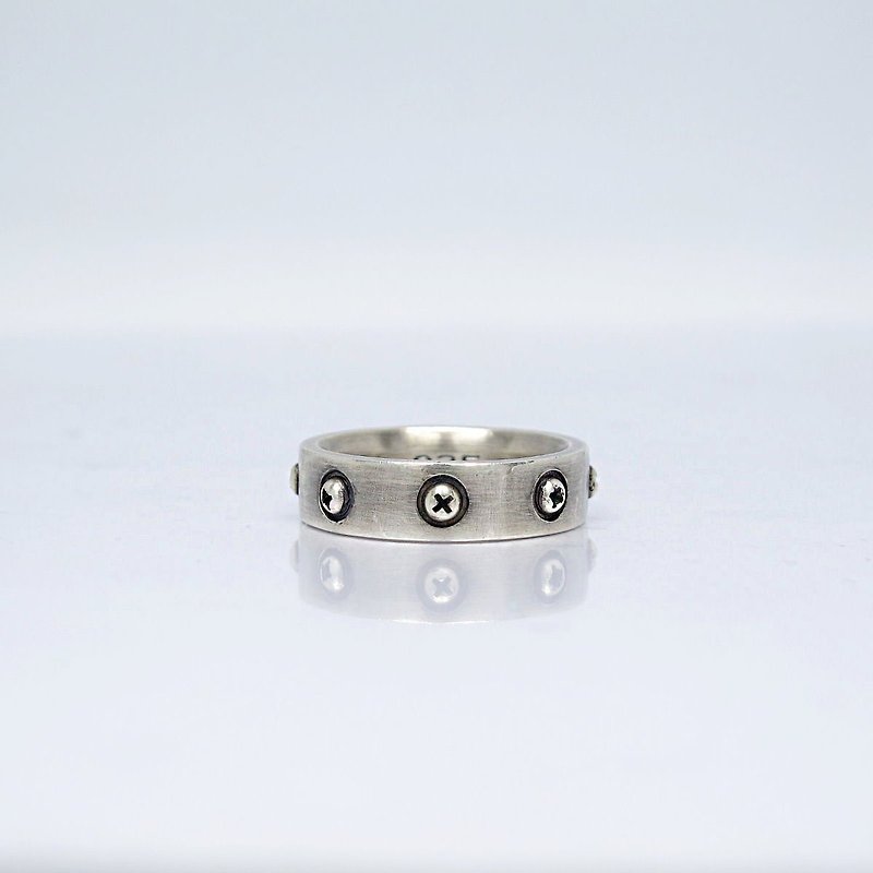 | Hanhan Jewelry | Sterling Silver handmade silver screw rings - แหวนทั่วไป - โลหะ สีเงิน