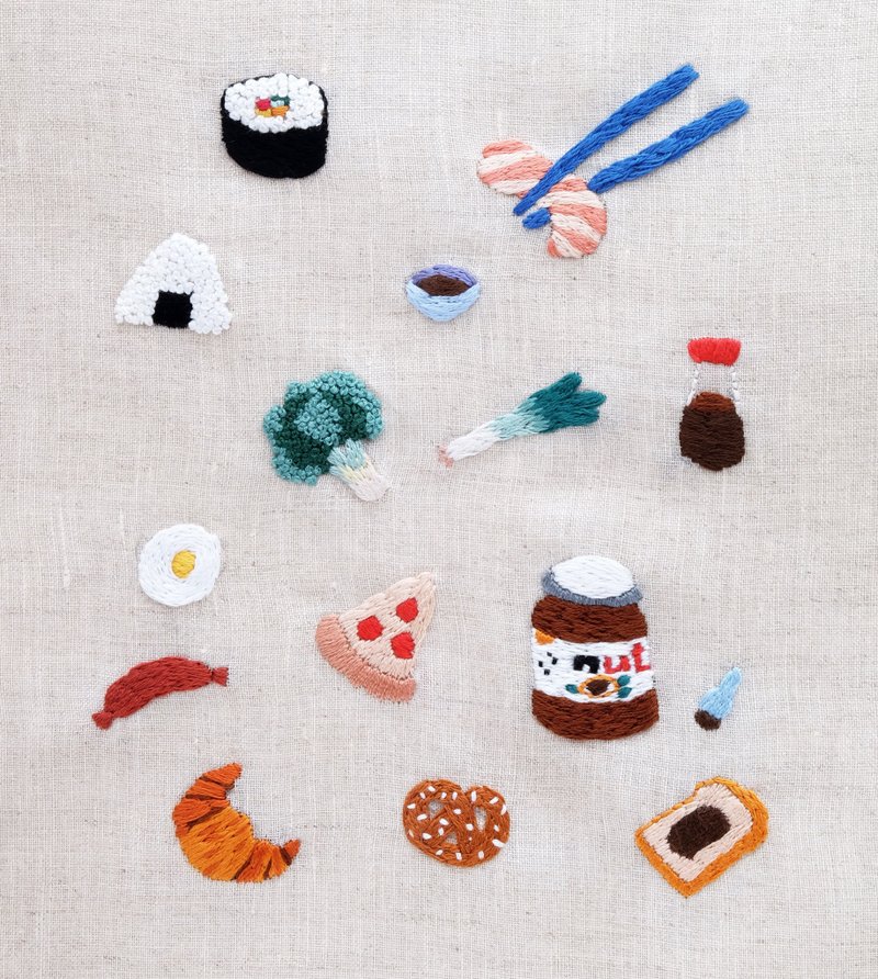 EMBROIDERY STICKER - FOOD LOVER - 貼紙 - 紙 白色