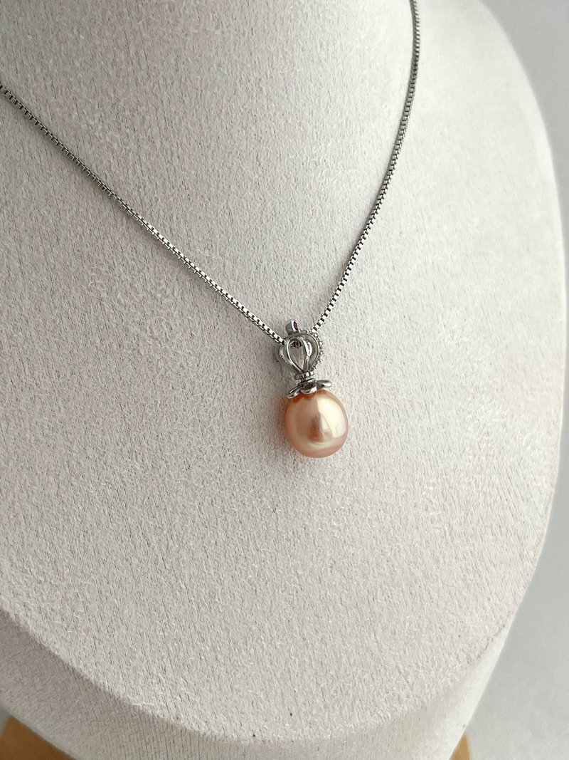 日常使いに溶け込む淡水パールと925シルバーのペンダント、アジャスター付きネックレス - ネックレス - 真珠 