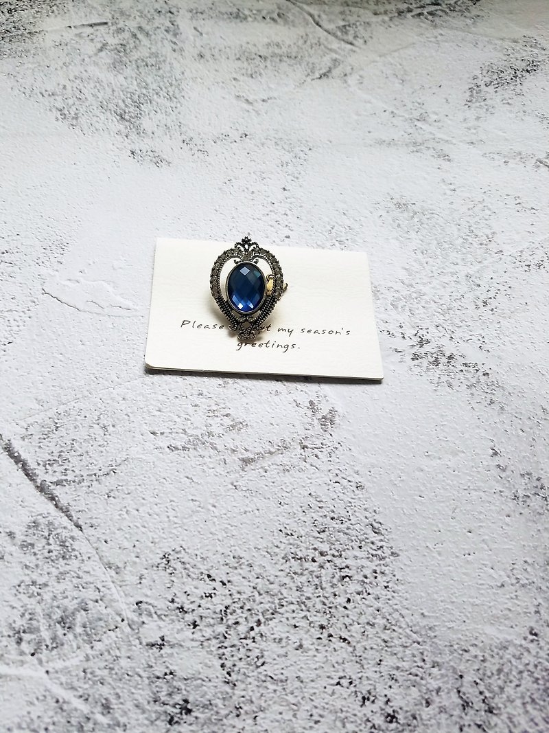 Blue crystal, Crown Pin, pin, metal suit, brooch. - Brooches - Other Metals Blue