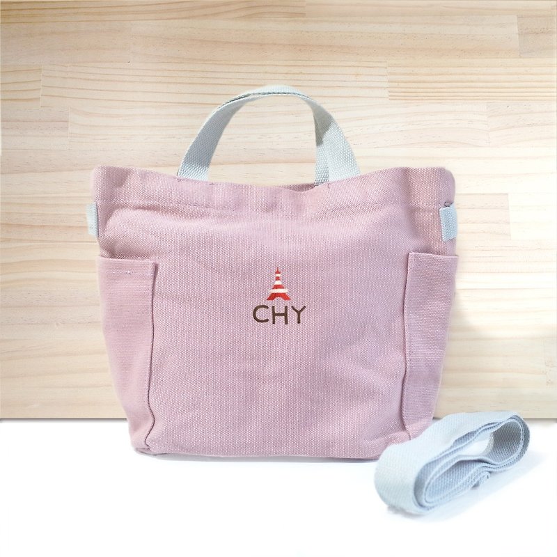 [Q-cute] Bag Series - Red Tongtong Tokyo Tower / Add Word / Customization - Messenger Bags & Sling Bags - Cotton & Hemp Multicolor