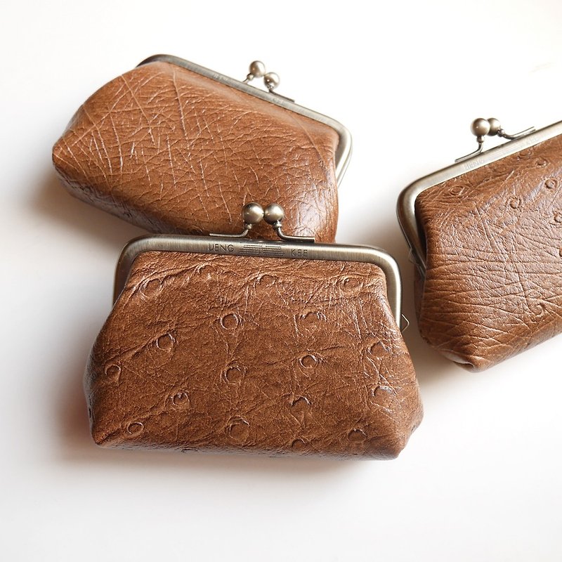 Dad said that it is a peacock big mouth coin purse / mouth gold bag [made in Taiwan] - Clutch Bags - Other Metals Brown