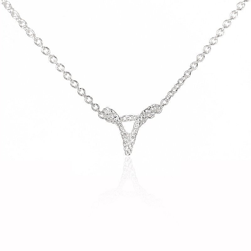 V. / Silver Necklace - สร้อยคอทรง Collar - เงินแท้ สีเงิน