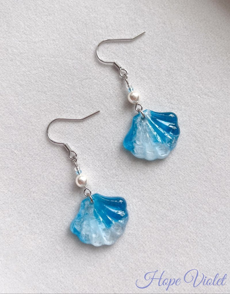 Sea Dreams Earrings - ต่างหู - เรซิน สีน้ำเงิน