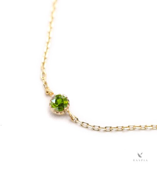 1月誕生石 K10 デマントイドガーネットの一粒ブレスレット ~Petela