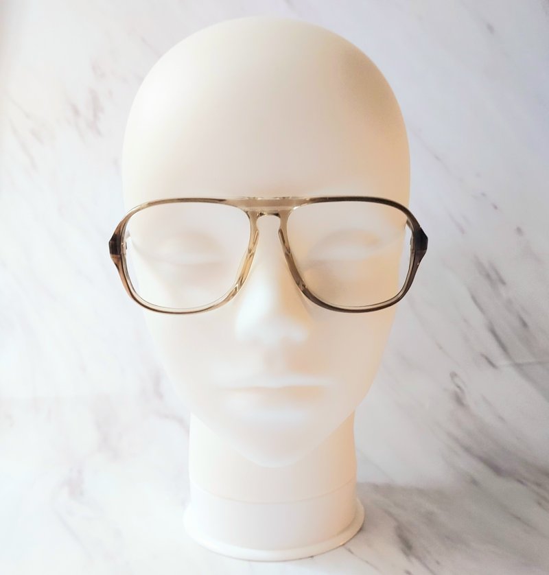 NOS 西德製 蔡司ZEISS 飛行員風格 橄欖卡其色 古董膠框眼鏡 - 眼鏡/鏡框 - 塑膠 卡其色