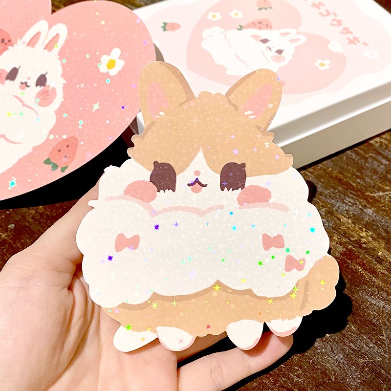 Baby Bunny Sparkling - Waterproof Large Stickers - Stickers - Paper Pink