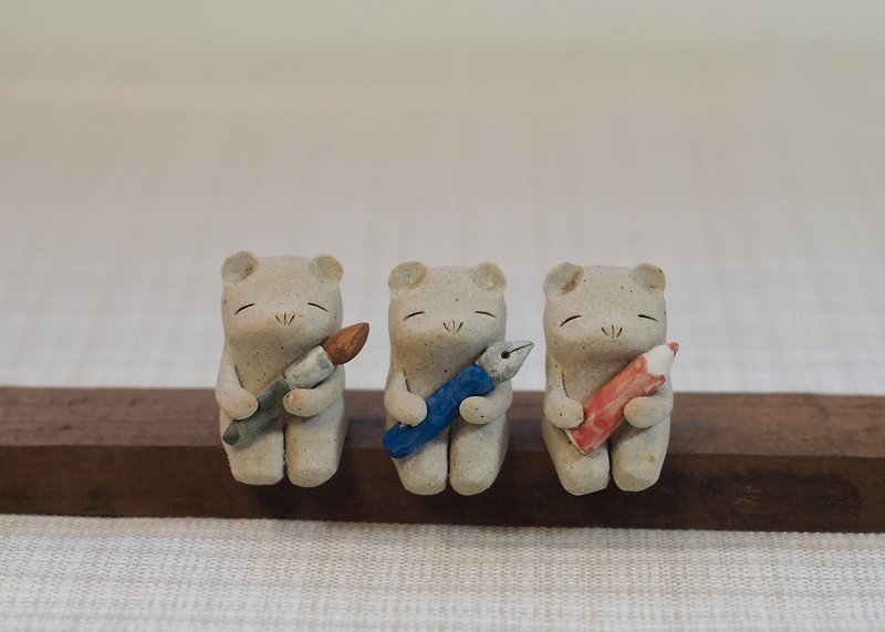 Artist Bear Ceramics By gapN studio - 擺飾/家飾品 - 陶 咖啡色