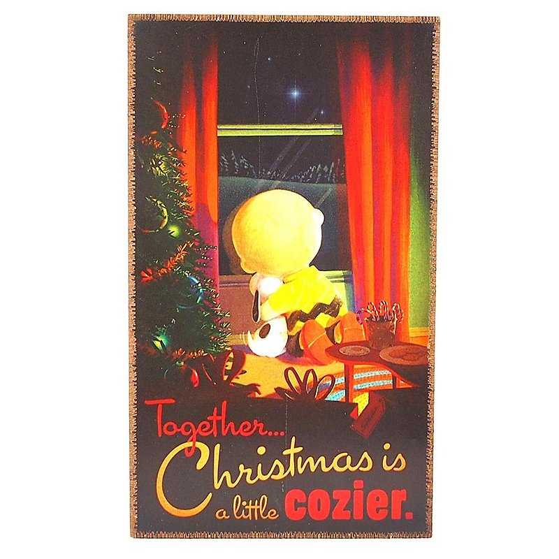 Snoopy 木質復古廣告牌【Hallmark-Peanuts 聖誕節系列】 - 裝飾/擺設  - 木頭 多色
