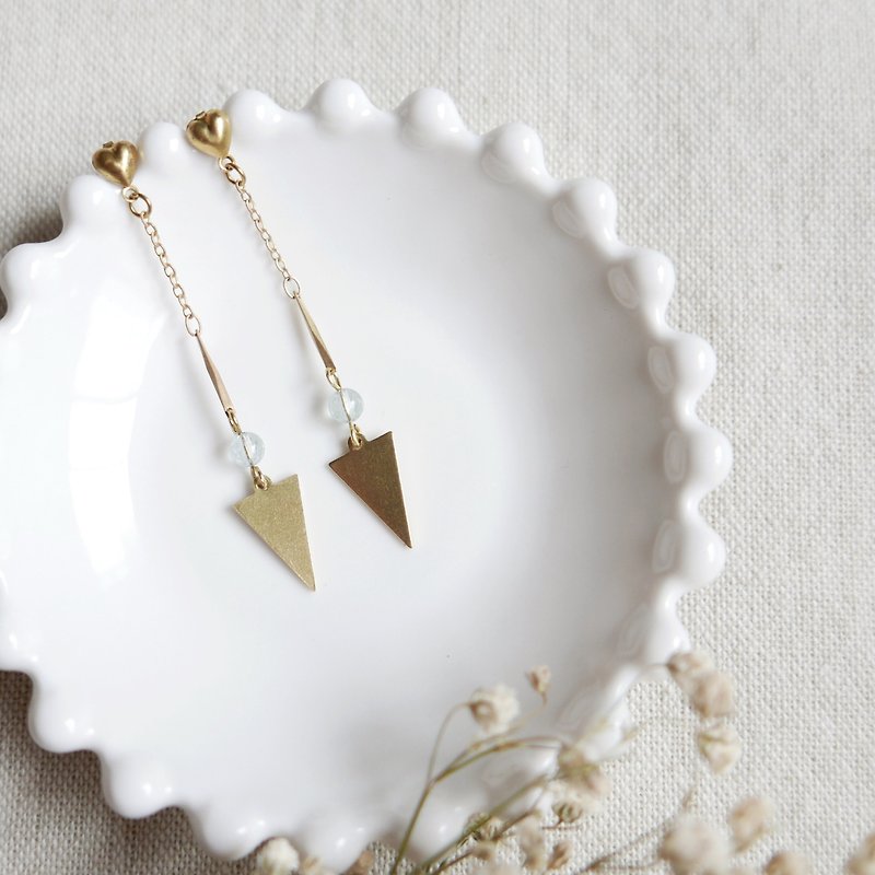 Geometry series. Triangle Dangle Earrings - Earrings & Clip-ons - Gemstone Gold