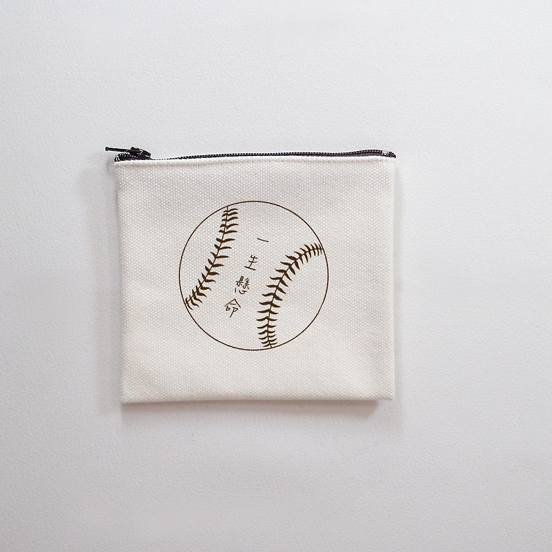 棒球 一生懸命 帆布 禮物  客製 文字 免費 - 其他 - 棉．麻 白色