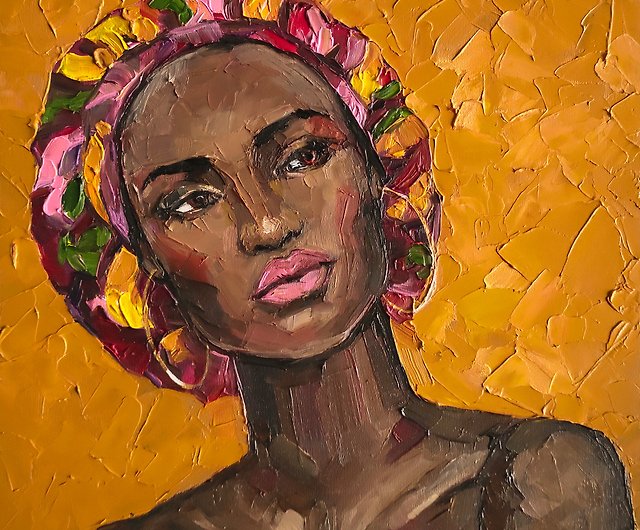 Original hand-painted African oil painting