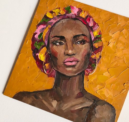 アフリカ絵画 / アフリカ人女性 / 描かれた女 / 絵画 / 油絵 / 原画