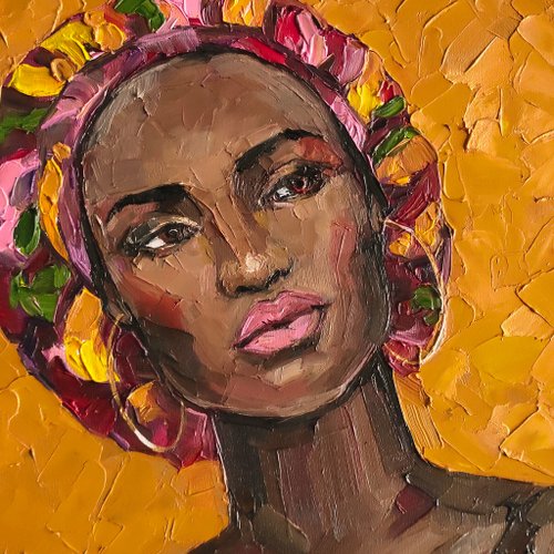絵画　アート　美術作品　アフリカの女性 500x0.jpg