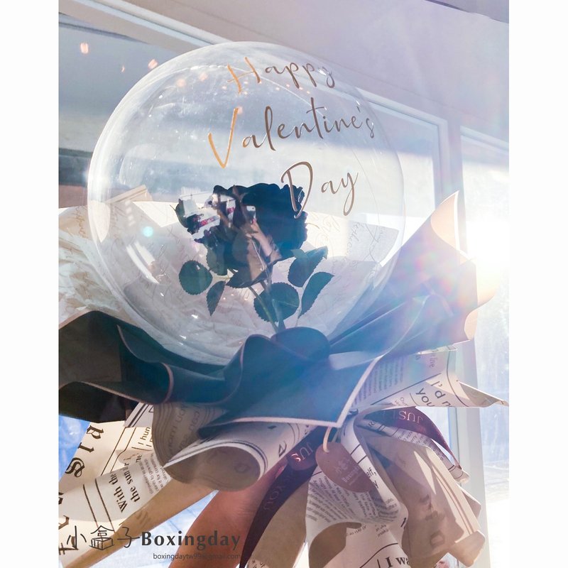 氣球花束(黑玫瑰款) 情人節禮物/白色情人節/生日禮/開幕禮 - 乾花/永生花 - 其他材質 黑色