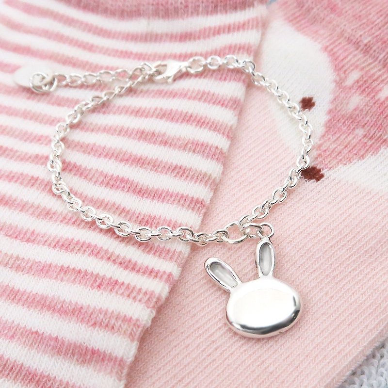 Jumping rabbit-925 sterling silver children's bracelet paternity silver - Baby Accessories - Sterling Silver Silver