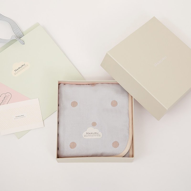 [Double Gift Box] Five-layer Gauze Quilt - Baby Blue M - ของขวัญวันครบรอบ - ผ้าฝ้าย/ผ้าลินิน สีน้ำเงิน