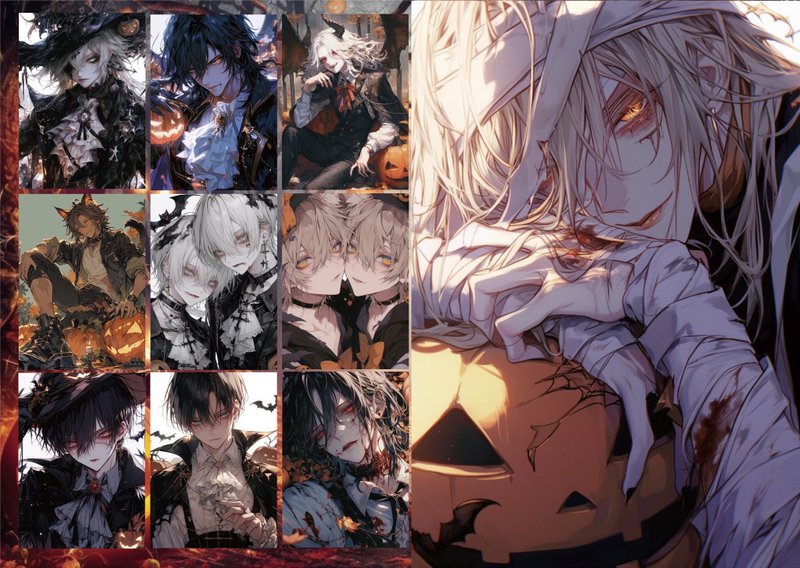 HALLOWEEN デザインペーパー　両面A6 - 筆記本/手帳 - 紙 