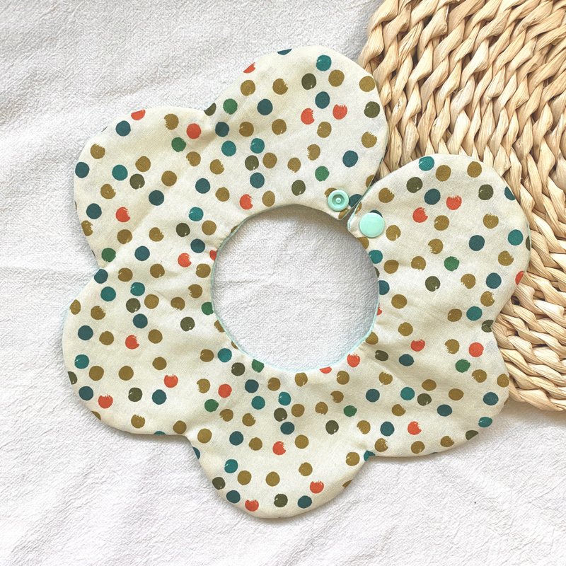 【Rainbow Life】Korean dot print cotton handmade bib saliva towel - ผ้ากันเปื้อน - ผ้าฝ้าย/ผ้าลินิน หลากหลายสี