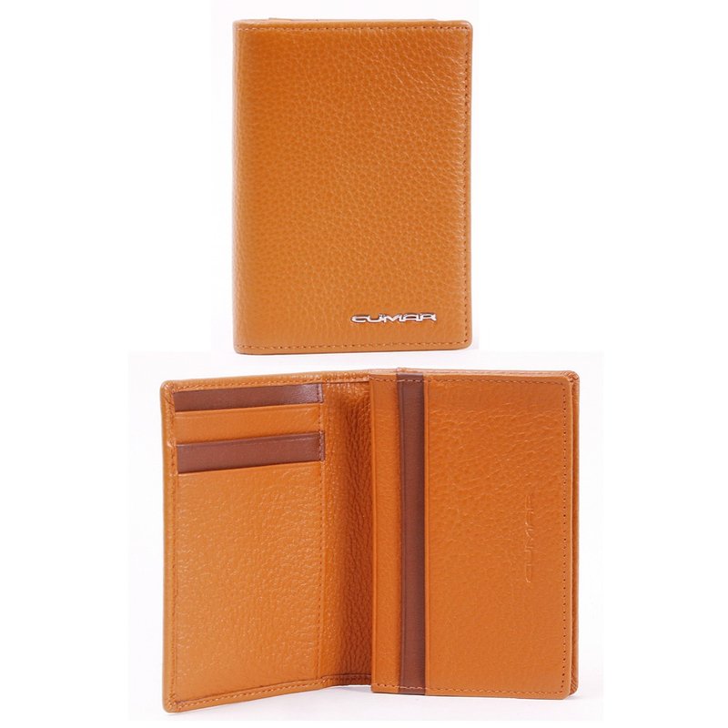 CUMAR 真皮/皮夾/ SPIN 卡片(名片)夾 / SPIN CARD HOLDER - 名片夾/名片盒 - 真皮 橘色