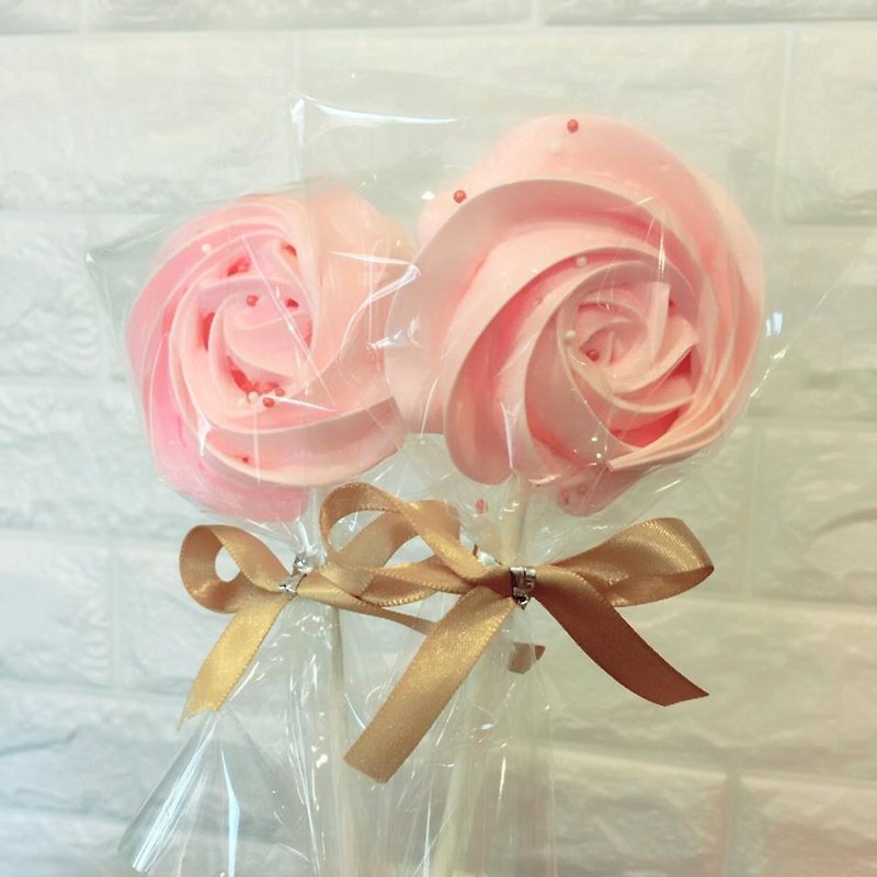 【玫瑰馬林糖】30隻玫瑰馬林糖棒棒糖 免運 - 零食/點心 - 新鮮食材 粉紅色