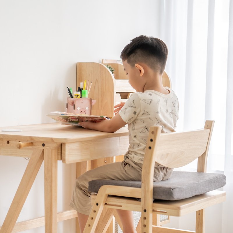 良い学生机と椅子のセット/ちょうど良い机 (小) + 良い学習椅子/大人と子供の両方に適しています - 机・テーブル - 木製 カーキ