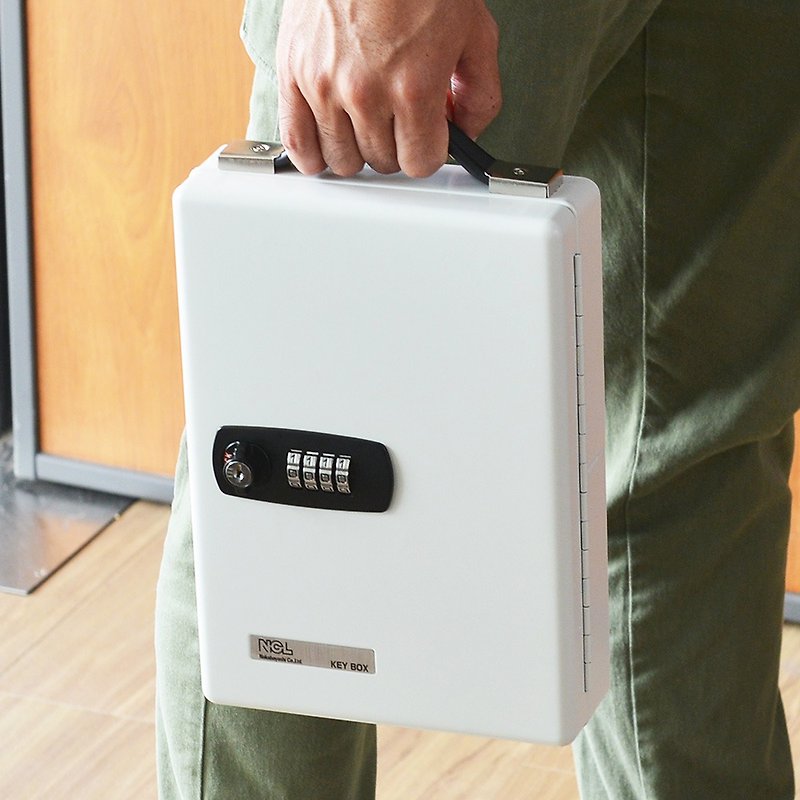 Japan Zhonglin steel wall-mounted portable dual-use combination lock key management box (can accommodate 60 keys) - กล่องเก็บของ - โลหะ ขาว