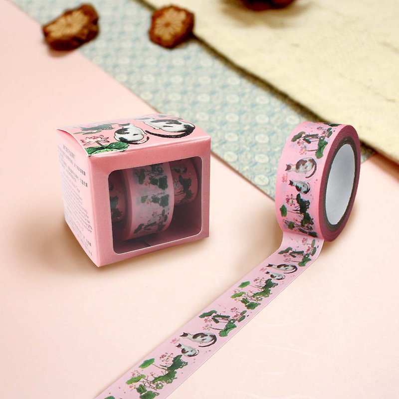 Lotus and Cats Washi Tape - มาสกิ้งเทป - กระดาษ 